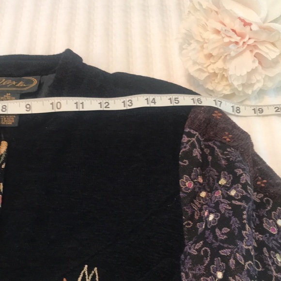 Alex Kim Boho Embroidered Beaded Blazer Jacket Size Medium Floral Patchwork - Picture 11 of 17